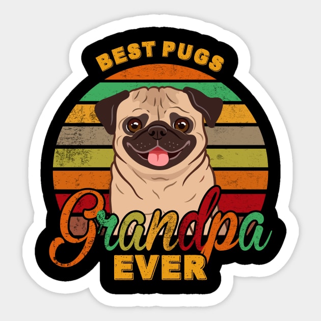 Best Pugs Grandpa Ever Sticker by franzaled